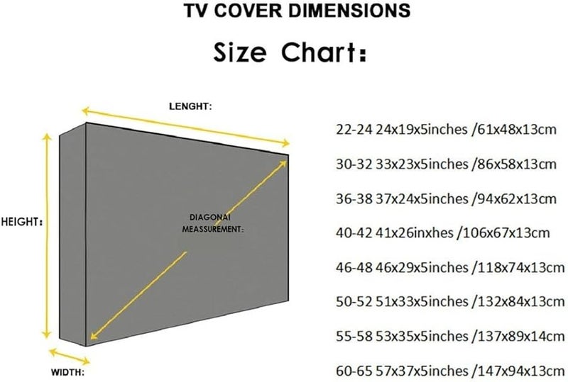 Outdoor TV Cover Waterproof Dustproof All Weather Protection For 60 65 Inch LED LCD Flat Screen TVs - Image 5