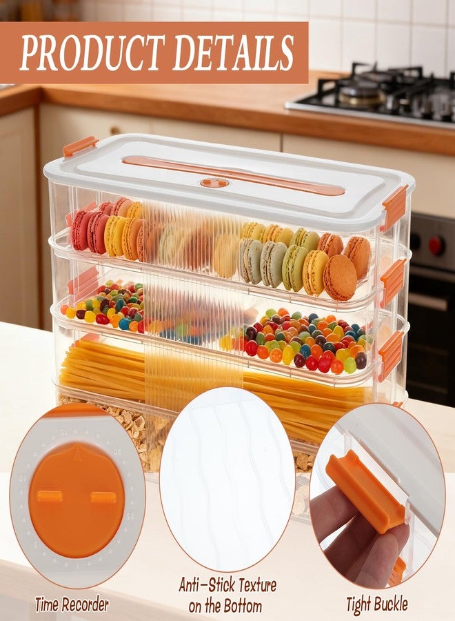 AIHSUMC 4-layer Food Storage Container, Deviled Egg Containers with Lid Airtight Cookie Containers Large Cookie Box Stackable Snack Container for Biscuits Fruit Dumplings Vegetables Meat - Image 3