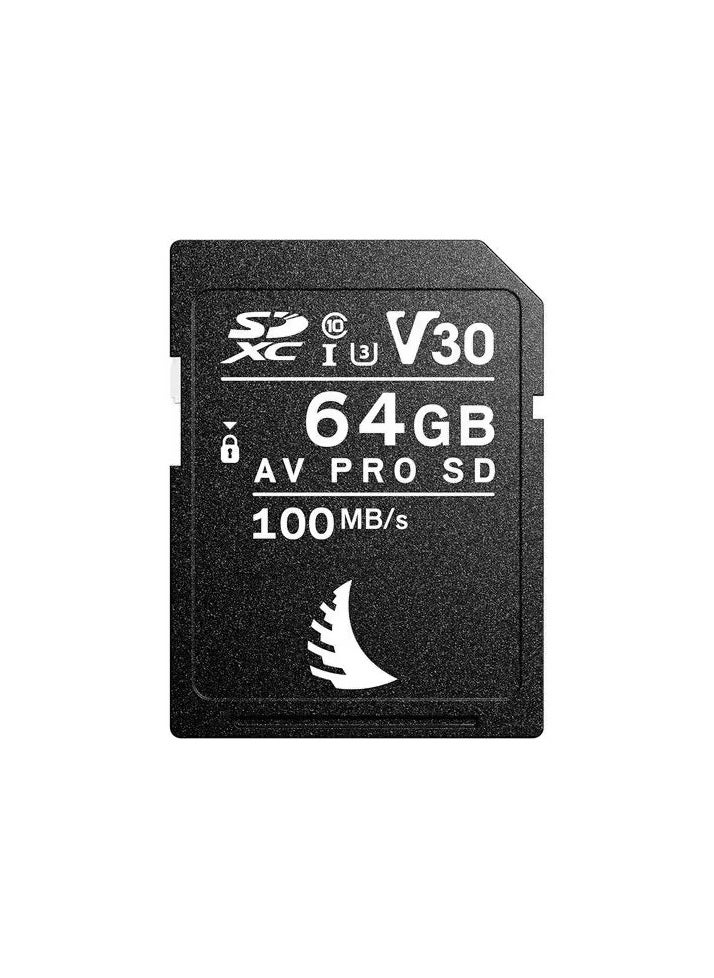 Angelbird AV PRO SD MK2 Card 64GB, UHS-I / V30 / U3 / Class 10, Read:100 MB/s Write:52 MB/s 4k - AB-AVP064SDV30 