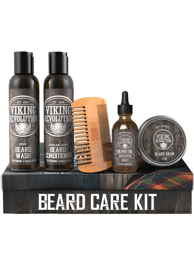 Viking Revolution - Ultimate Beard Care Conditioner Kit Beard Grooming Kit For Men SoftensSmoothes And Soothes Beard ItchContains Beard Wash & ConditionerBeard OilBeard Balm And Beard CombClassic Set - Image 1