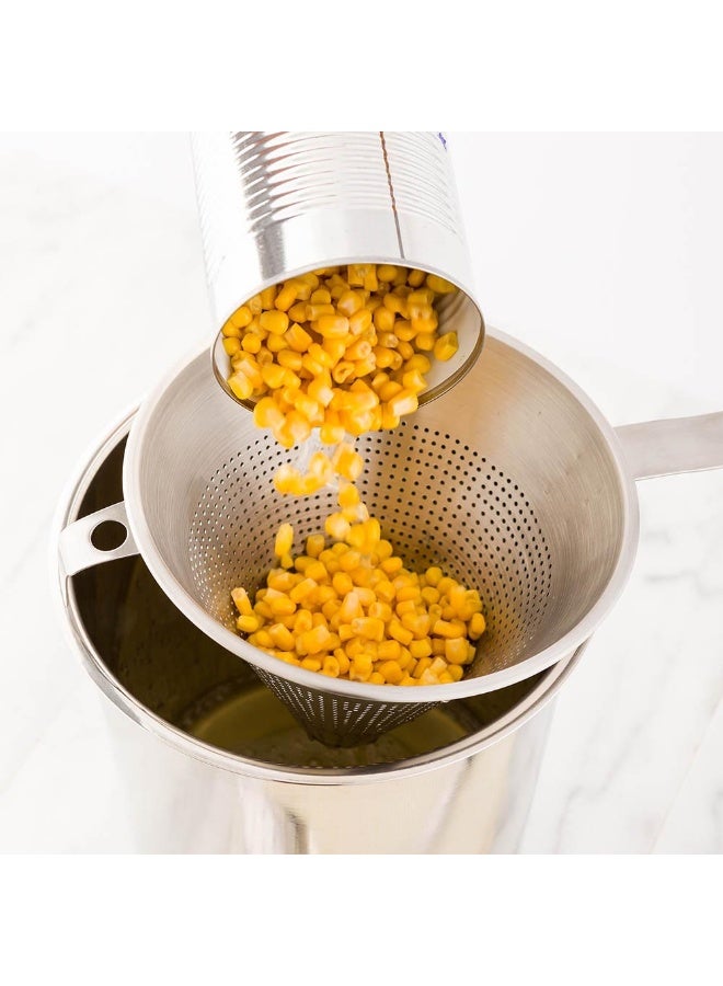 Restaurantware Met Lux 16.5 Inch x 9 Inch x 8.5 Inch Cone Strainer, 1 With Hook Steel Strainer - Cone-Shaped, Ergonomic, Stainless Steel China Cap Strainer, For Straining Seeds, Beans, Sauces And More - Image 3