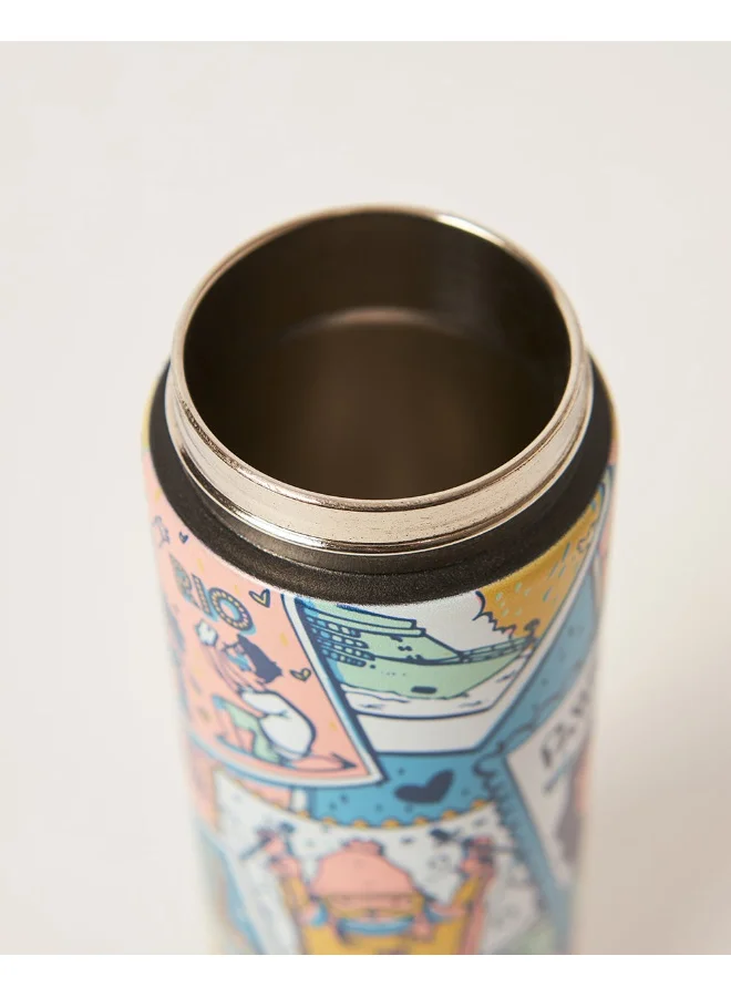 Chumbak Around the World Thermos Bottle, 500ml