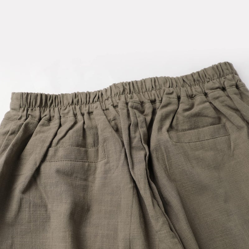 Tanming Linen Pants for Women Summer Casual High Waisted Drawstring White Beach Pant (Tan, M) - Image 4