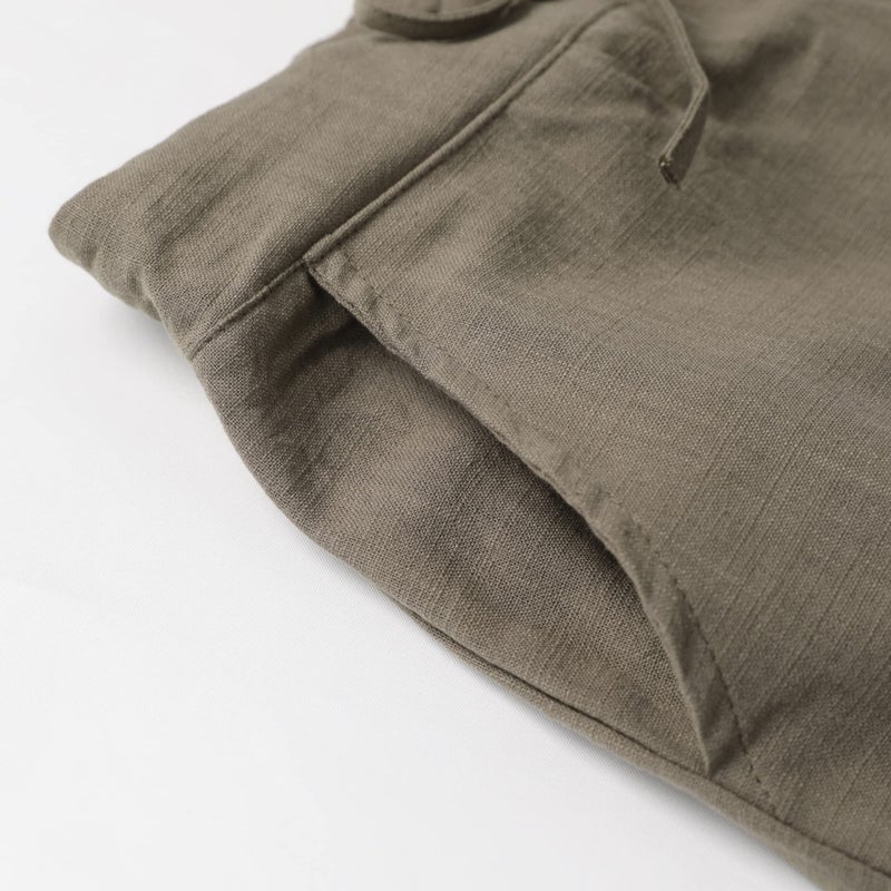 Tanming Linen Pants for Women Summer Casual High Waisted Drawstring White Beach Pant (Tan, M) - Image 5