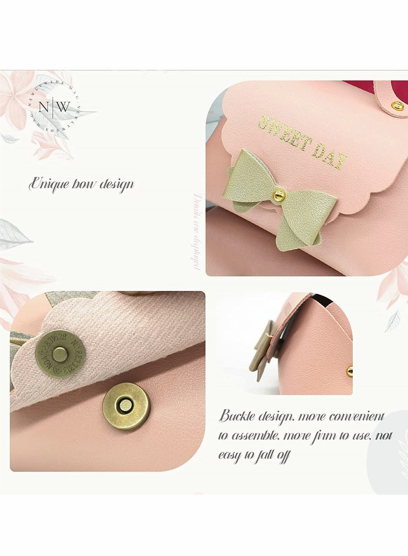 Excefore 10 Pack Leather Bowknot Gift Boxes, Thank You Gift Boxes, Reusable Candy Gift Boxs with Gold Bow, for Bridal Shower Anniverary Birthday Party Wedding Favor Decoration Supplies (5 x 2.7 Inch, Pink) - Image 3