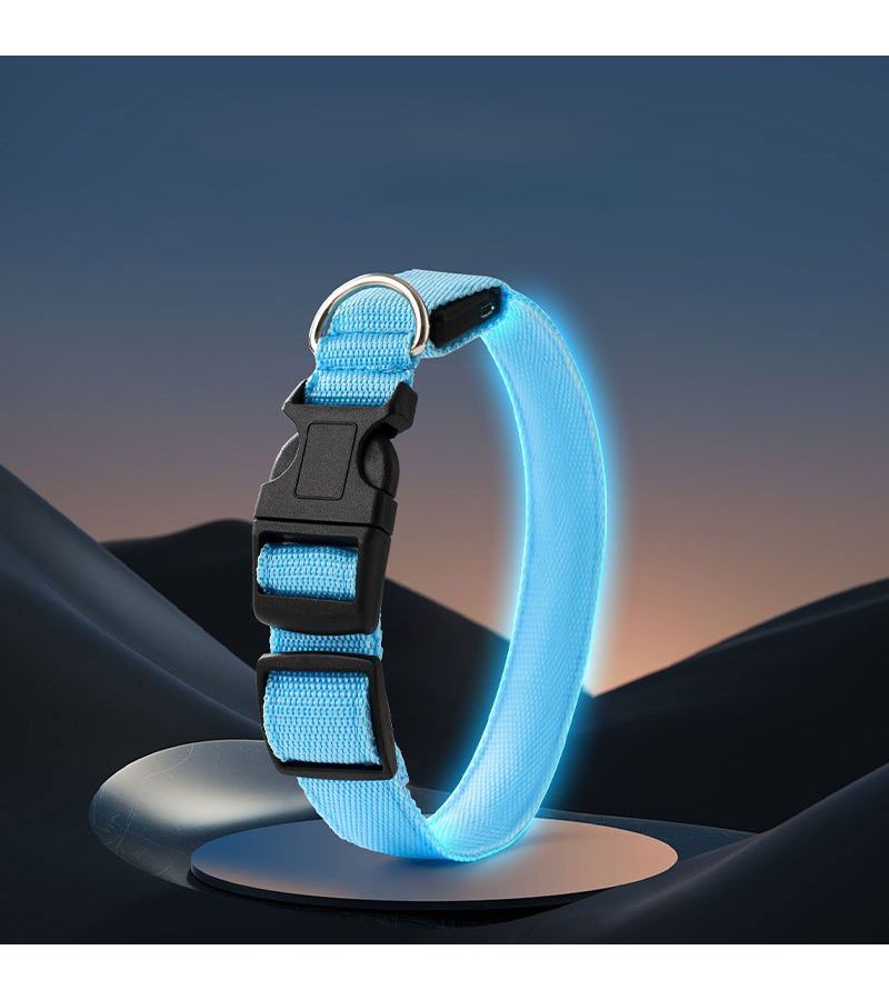 Rechargeable LED Dog Collar Light White USB 3 Modes Soft ABS for Medium Large Dogs Night Walks - Image 3