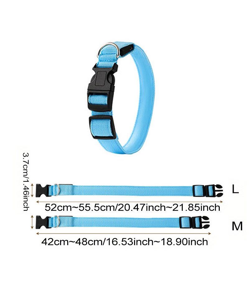 Rechargeable LED Dog Collar Light White USB 3 Modes Soft ABS for Medium Large Dogs Night Walks - Image 4