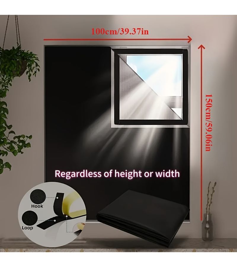 100 Percent Blackout Curtains for Bedroom Portable White 35x39 Inch Shades Black Film - Image 3
