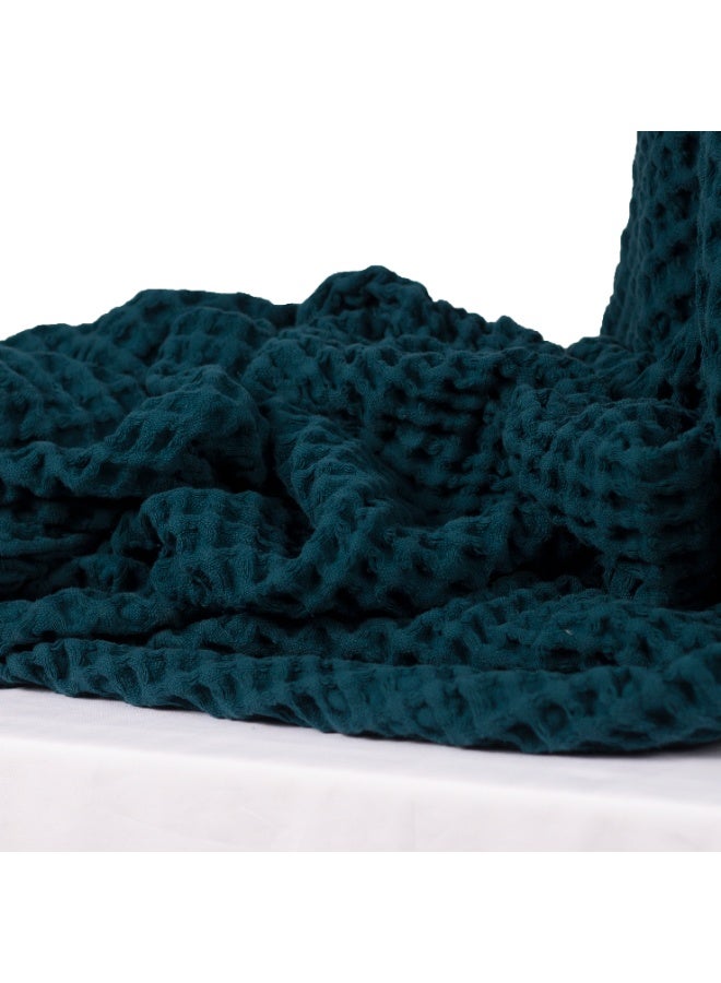 Nile Weave Elegant Egyptian Cotton Waffle Throw Blanket – ultra-soft, lightweight, and beautifully crafted. Enjoy luxurious comfort, breathable warmth, and timeless sophistication in any room. - Image 2