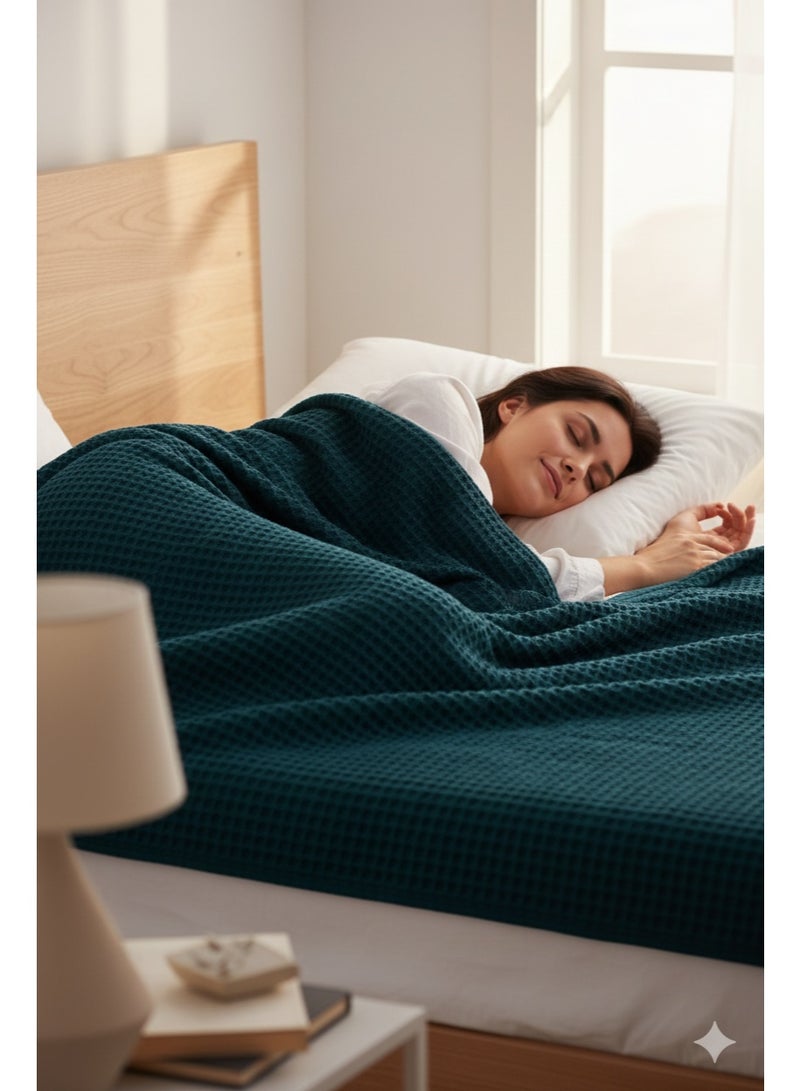 Nile Weave Elegant Egyptian Cotton Waffle Throw Blanket – ultra-soft, lightweight, and beautifully crafted. Enjoy luxurious comfort, breathable warmth, and timeless sophistication in any room. - Image 4