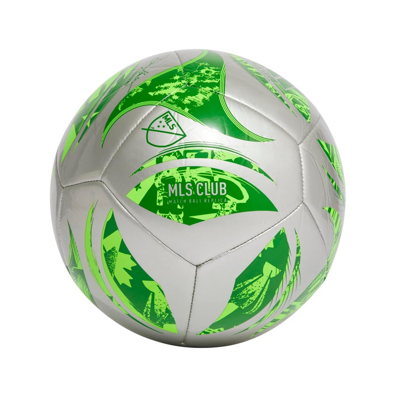 adidas MLS Club Soccer Ball, Silver Metallic/Green, 4 - Image 5