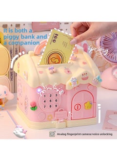 Generic Password Piggy Bank 2025 Children's Day Gift Girl Can Only Get In And Out Of The Piggy Bank Password Box Piggy Bank Cloud-Color:[upgraded Music And Lighting Model] Sakura Pink With Toy Banknotes & Coins, 9 Patches + 3 Stickers, You Will Get 1 Screwdriver When You Take The Photo + 4 Batteries  - Image 5