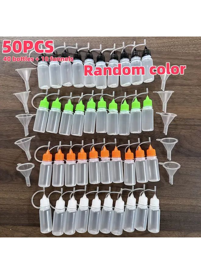 50 Pack Precision Tipped Liquid Bottles 0.34 Ounces With Mini Funnel - Image 1