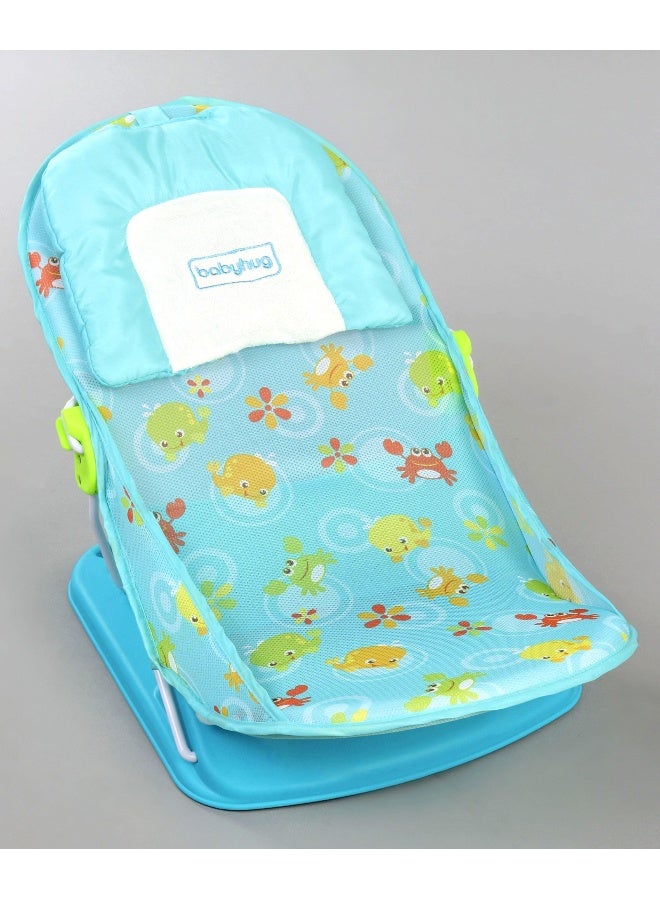 babyhug حمام بيبي هاج بابل جوي للمواليد الجدد، طباعة مائية، 3 وضعيات، مضاد للانزلاق، قاعدة مضادة للانزلاق، من 0 إلى 12 شهرًا، 62 × 33 × 32.5 سم - أزرق - Image 5