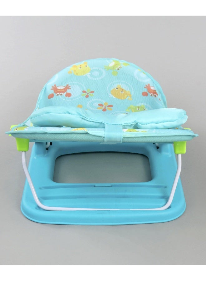 babyhug حمام بيبي هاج بابل جوي للمواليد الجدد، طباعة مائية، 3 وضعيات، مضاد للانزلاق، قاعدة مضادة للانزلاق، من 0 إلى 12 شهرًا، 62 × 33 × 32.5 سم - أزرق - Image 4