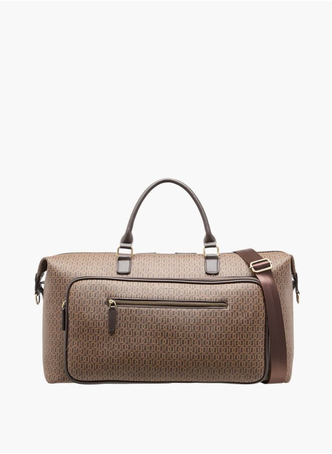 DUCHINI Men Monogram Print Duffle Bag with Zip Closure and Double Handle  - Image 1