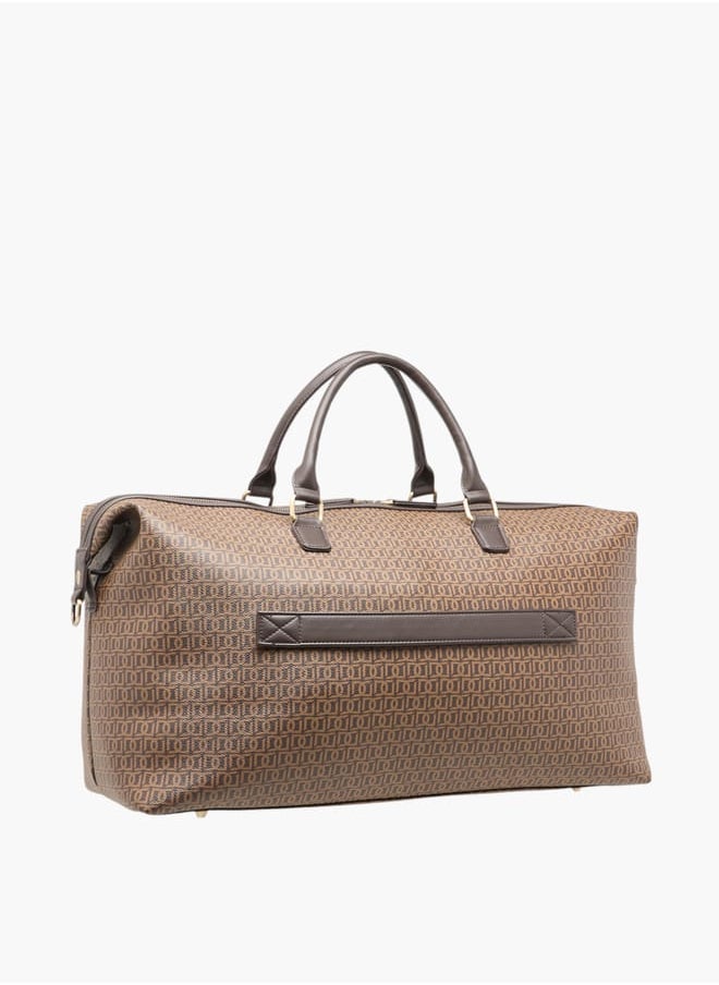 DUCHINI Men Monogram Print Duffle Bag with Zip Closure and Double Handle  - Image 3