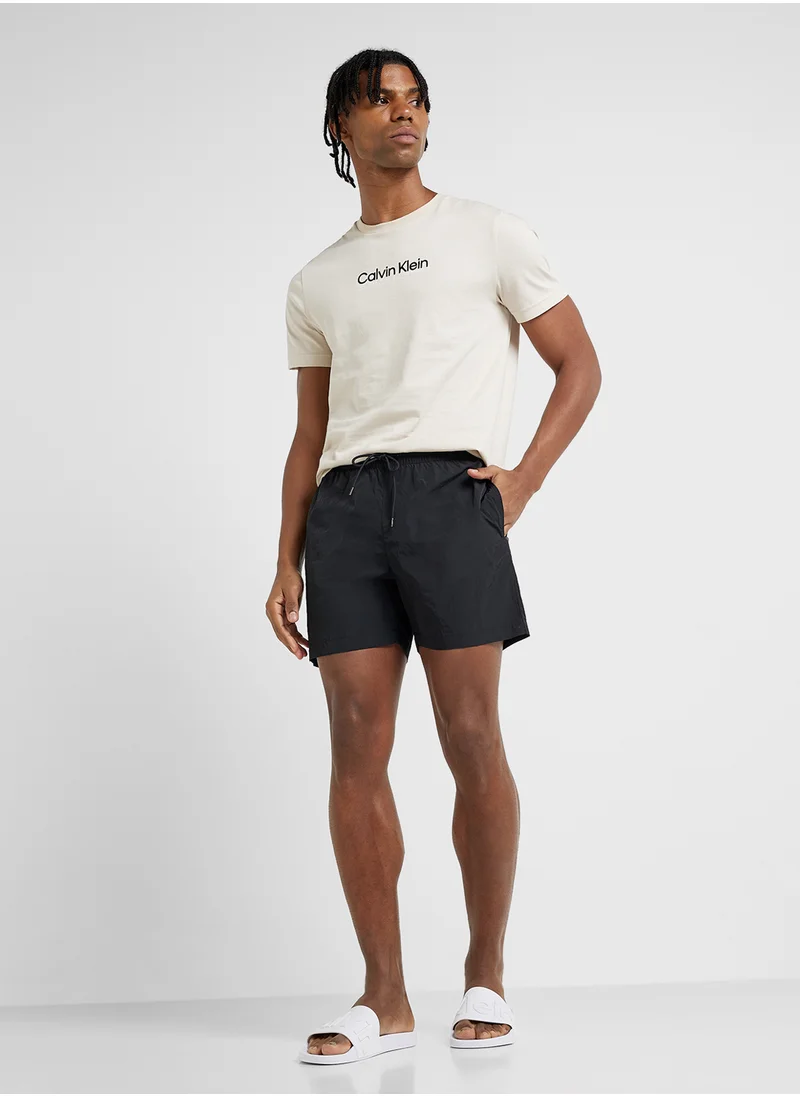 CALVIN KLEIN Logo Band Drawstring Shorts