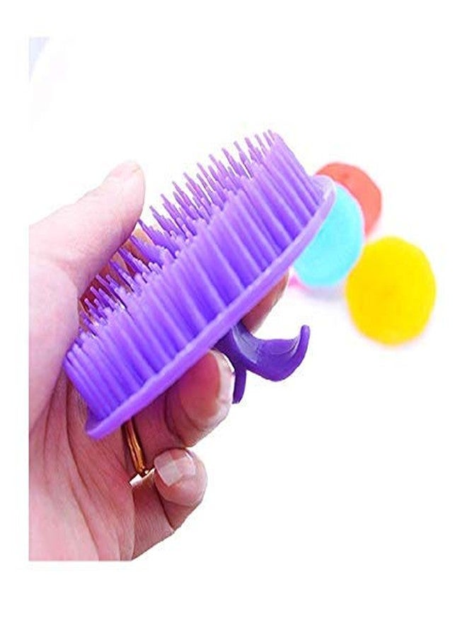 Online Station Portable Pocket Fingers Round Shampoo Scalp Massage Hair Comb Brush Set - Pack of 3 (multi Color) - Image 1