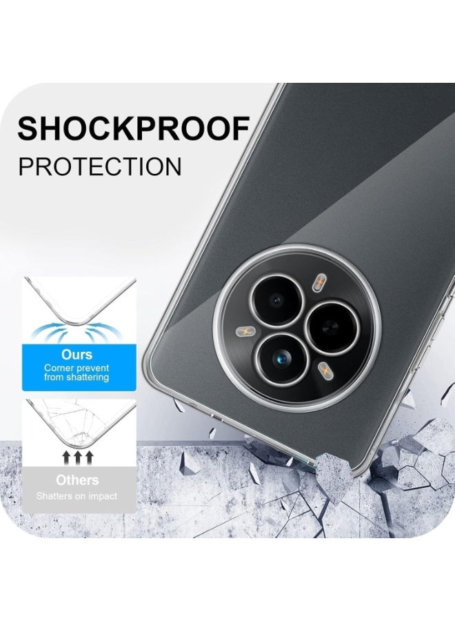 Case Compatible with Realme 14 PRO+ 5G / Realme 14 PRO Plus 5G, Case Crystal Clear Soft TPU Gel Case Flexible Silicone Anti-Scratch Camera Protection Transparent TPU Cover - Clear - Image 4