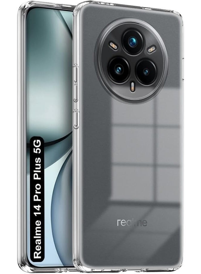 Case Compatible with Realme 14 PRO+ 5G / Realme 14 PRO Plus 5G, Case Crystal Clear Soft TPU Gel Case Flexible Silicone Anti-Scratch Camera Protection Transparent TPU Cover - Clear - Image 2