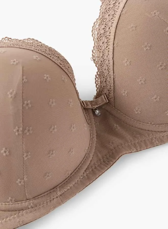 سبلاش فيڤ Lace Detail Bra with Hook and Eye Closure