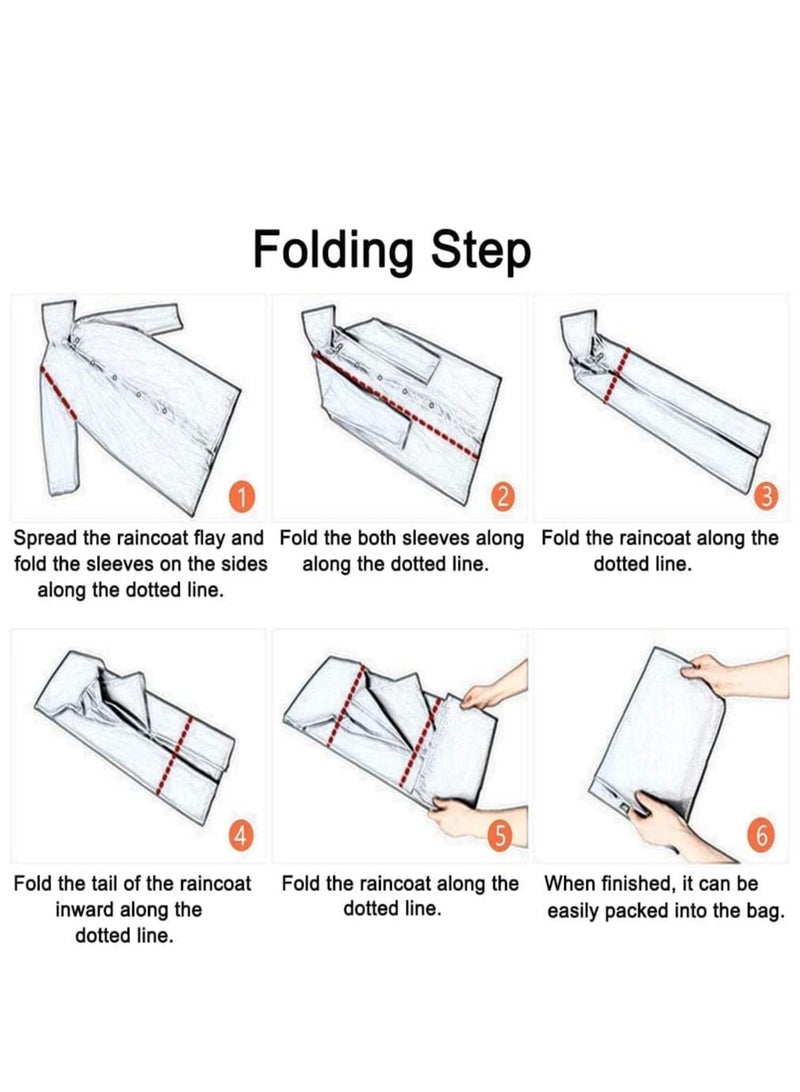 SYOSI Raincoat Rain Poncho for Adults, EVA Rain Poncho for Women and Men Reusable Raincoat Jacket Packable Raincoat for Family Fishing/Travel/Emergency/no PVC with Hood and Elastic Sleeveng - Image 5