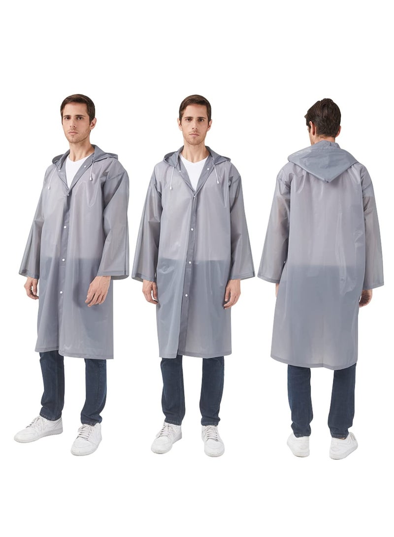 SYOSI Raincoat Rain Poncho for Adults, EVA Rain Poncho for Women and Men Reusable Raincoat Jacket Packable Raincoat for Family Fishing/Travel/Emergency/no PVC with Hood and Elastic Sleeveng - Image 4