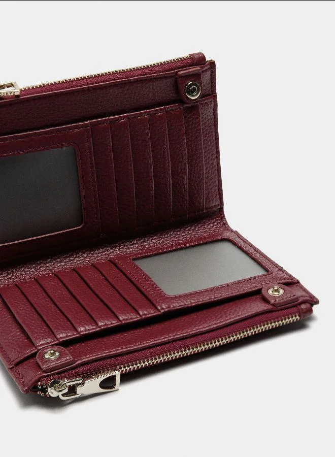 PARFOIS Red Double wallet with texture for Women | Best Price UAE