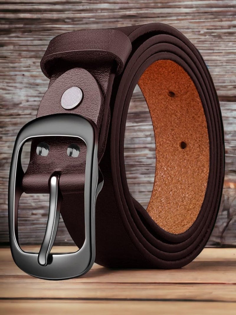 ZORO Men's Genuine Leather Belt for Men | (Formal/Casual) (BROWN 18, 34) - Image 4