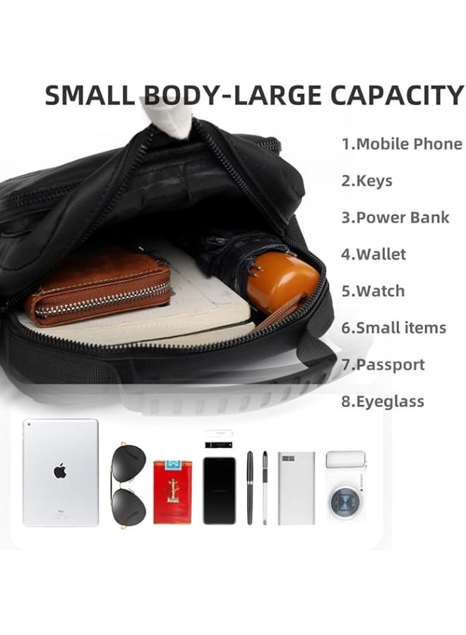 Hugifts Minimalist Men's Crossbody Bag, Water-Resistant Casual Shoulder Bag for Commute & Outdoor - Image 3