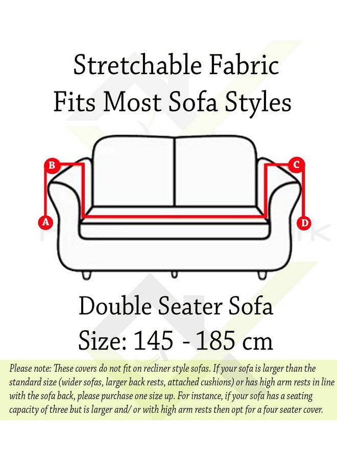 هاوس أوف كويرك غطاء أريكة هاوس أوف كويرك بتصميم عصري مزدوج المقاعد، مصنوع من المخمل المتين، مرن، قابل للتمدد، متعدد الاستخدامات، مناسب لجميع أنواع الأريكة (بني سميك، 145-185 سم) - Image 5