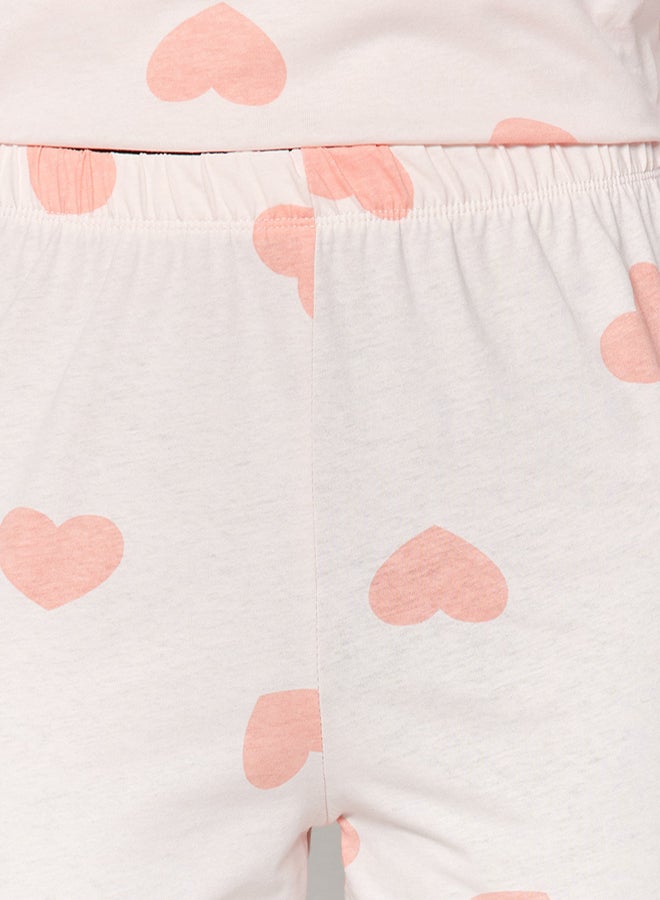 trendyol Powder Heart Tshirt-Jogger Knitted Pajamas Set THMAW21PT0566 - Image 5