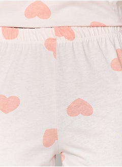 trendyol Powder 100% Cotton Heart Tshirt-Jogger Knitted Pajamas Set THMAW21PT0566  - Image 5