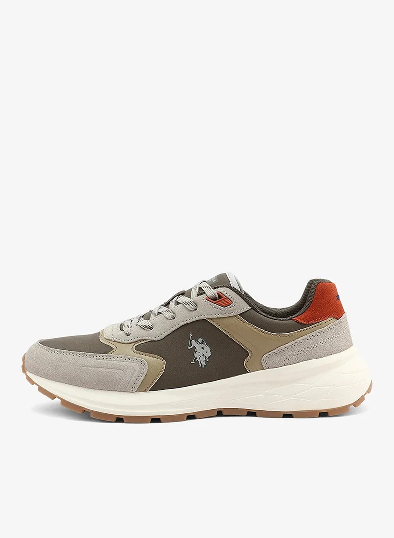 U.S. Polo Assn. Khaki Men's Khaki Low-Top Canvas Sneakers - Iconic Branding for a Clean Look for Men | Best Price UAE