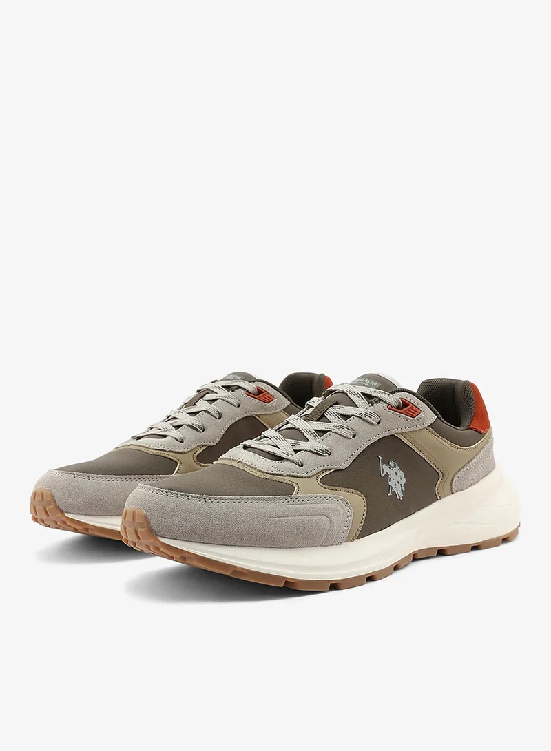 U.S. Polo Assn. Khaki Men's Khaki Low-Top Canvas Sneakers - Iconic Branding for a Clean Look for Men | Best Price UAE