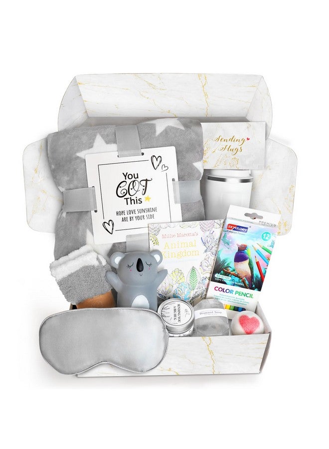 Suhctuptx Get Well Soon Gifts for Women, Care Package Get Well Gift Basket Relaxing Spa Self Care Gifts, After Surgery Sympathy Blanket Tumbler 11-Piece Feel Better Gift for Best Friend BFF Mom Sister - Image 1