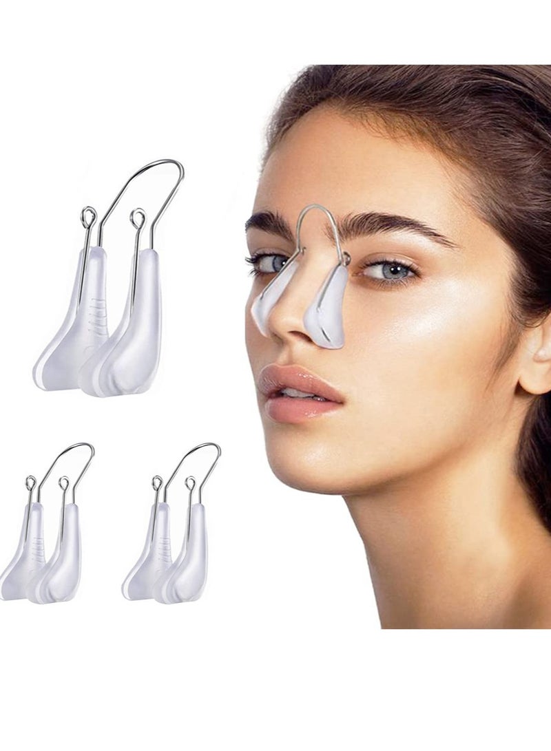 Nose Shaper Lifter Clip Nose Beauty Up Lifting Silicone Safe and Soft Unisex Pain-free Nose Bridge Straightener Corrector, Nose Modification Tool for Wide Crooked Nose Women Men, 3pcs, - Image 1