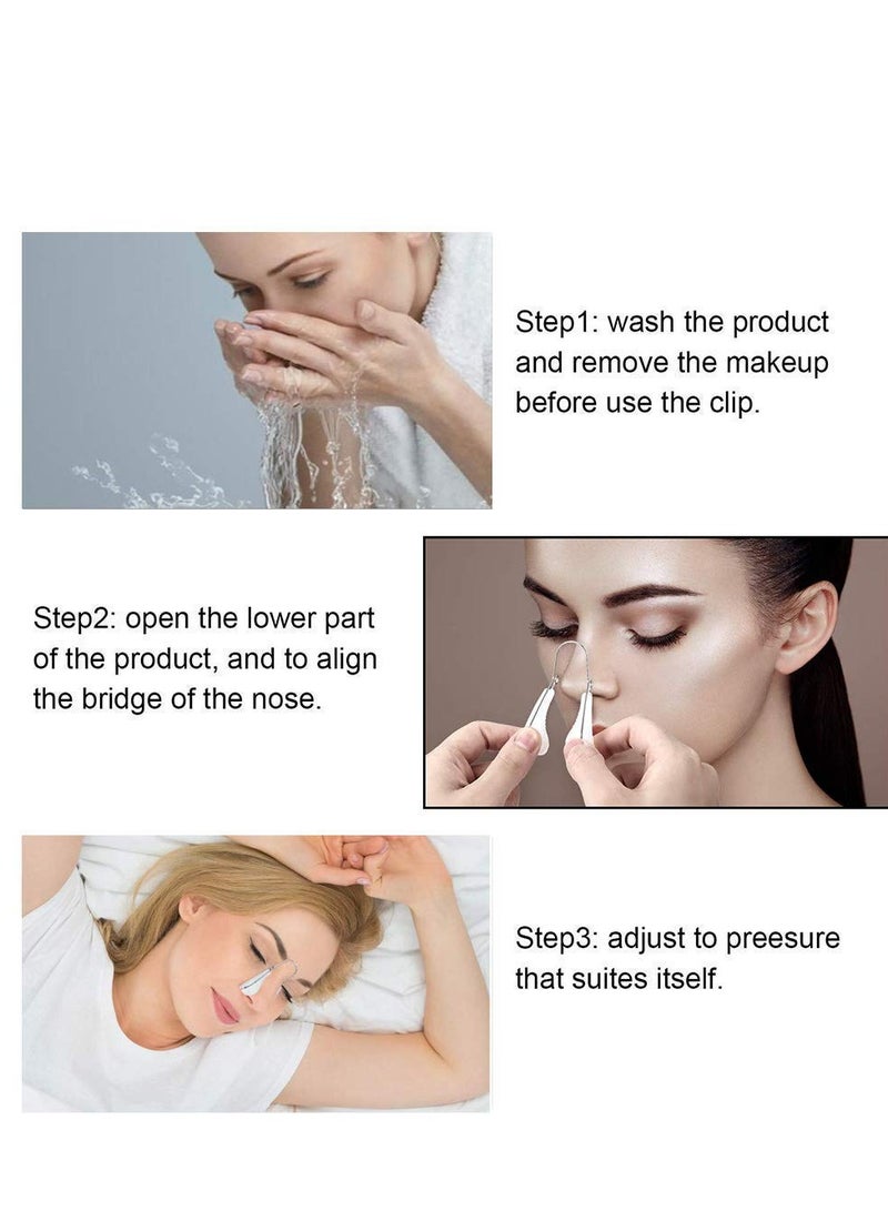 Nose Shaper Lifter Clip Nose Beauty Up Lifting Silicone Safe and Soft Unisex Pain-free Nose Bridge Straightener Corrector, Nose Modification Tool for Wide Crooked Nose Women Men, 3pcs, - Image 2