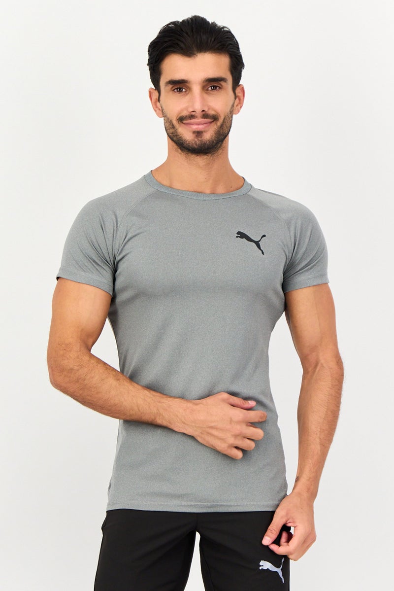 PUMA Men Slim Fit Short Sleeve Training T-Shirts, Grey - Image 1