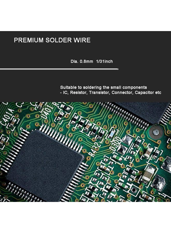 E ENERSYSTEC Solder Wire No Lead Rosin Core Flux 0.8mm Electric Solder Fine Sn99 Ag0.3 Cu0.7 Flow 0.032in 0.11lb for Electronics Soldering Unlead 50g - Image 5