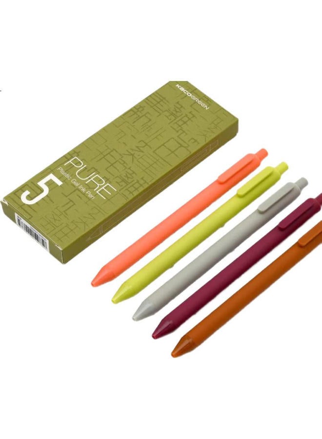 Kaco Colorful Retractable Gel Pens 0.5Mm Bullet Tip Mixed Colors 5Pcs/Box Countryside K1015 - Image 3