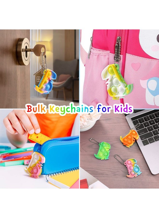 PICcircuit Dinosaur Party Favors 30 Pack Fidget Toys Bulk Dinosaur Keychains Dino Party Favors For Kids 4 8 Children Mini Supplies It Toddler Small Birthday Decorations Pop Fidgets Its For Boys Girls  - Image 5