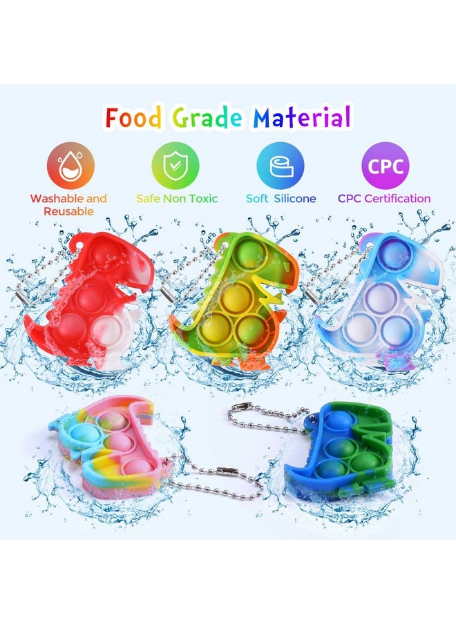 PICcircuit Dinosaur Party Favors 30 Pack Fidget Toys Bulk Dinosaur Keychains Dino Party Favors For Kids 4 8 Children Mini Supplies It Toddler Small Birthday Decorations Pop Fidgets Its For Boys Girls  - Image 3