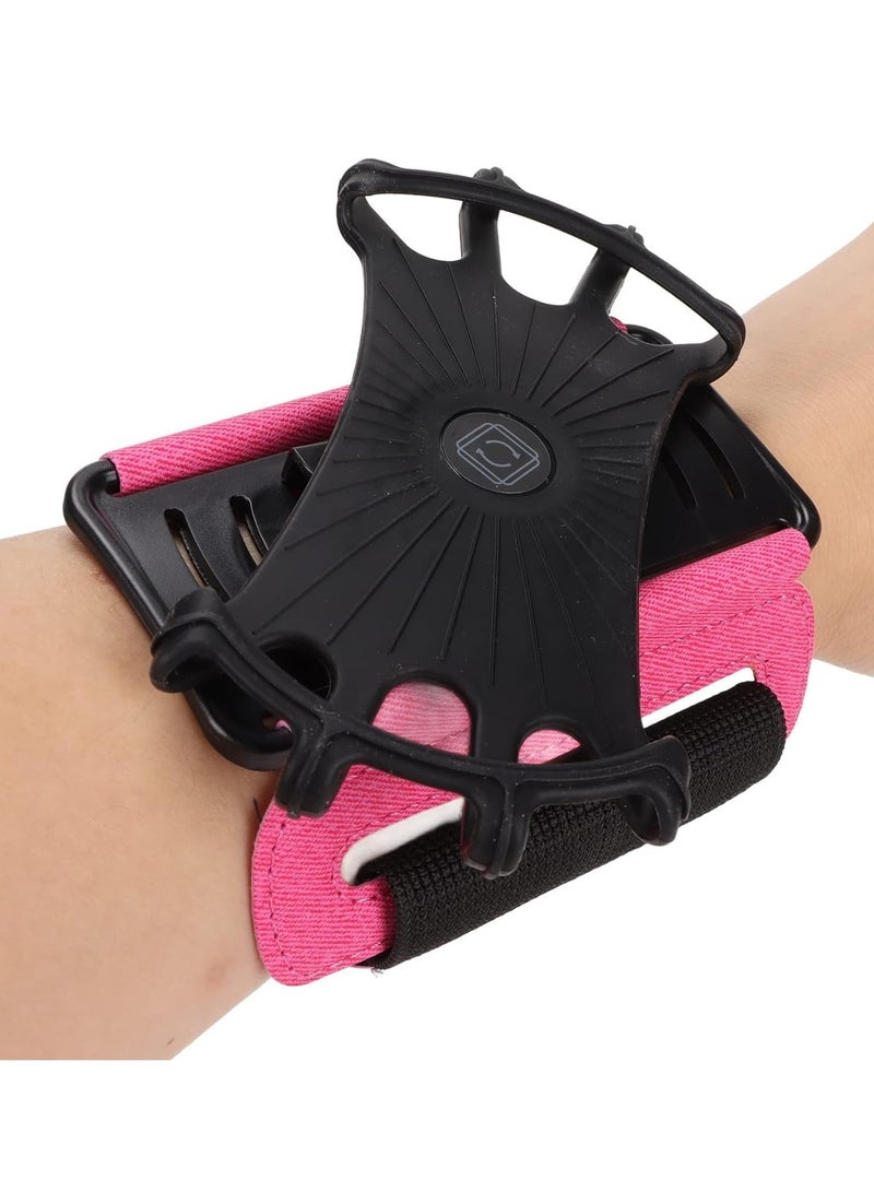 SYOSI Phone Armband Holder 360° Rotating Detachable Universal Sports Armband Suitable for All Phones Outdoor Armband Phone Holder Suitable for Running Sports Camping Mountaineering Cycling Pink - Image 1