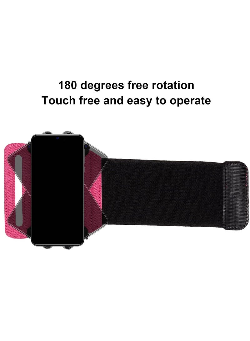 SYOSI Phone Armband Holder 360° Rotating Detachable Universal Sports Armband Suitable for All Phones Outdoor Armband Phone Holder Suitable for Running Sports Camping Mountaineering Cycling Pink - Image 2