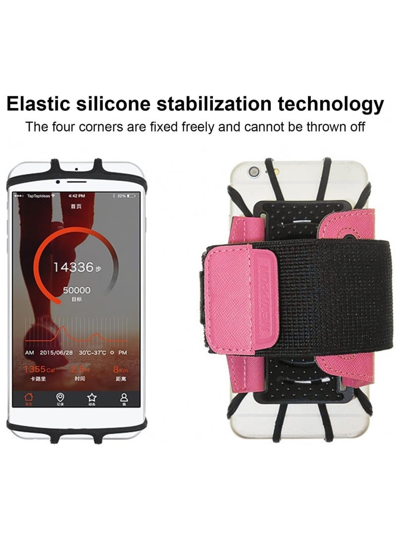SYOSI Phone Armband Holder 360° Rotating Detachable Universal Sports Armband Suitable for All Phones Outdoor Armband Phone Holder Suitable for Running Sports Camping Mountaineering Cycling Pink - Image 3