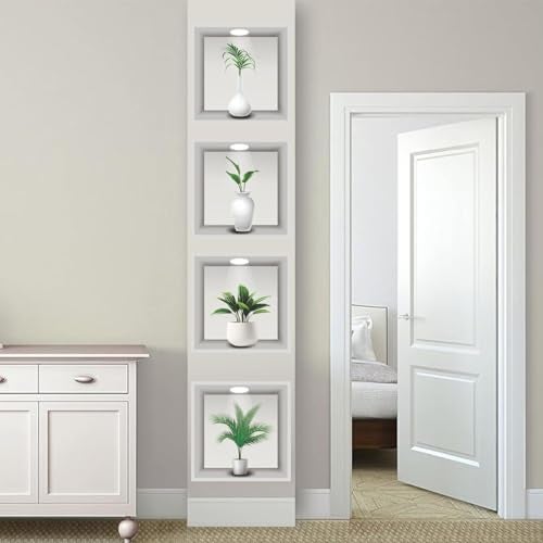 DivineDesigns 3D Type Wall Stickers | Flower Pot Wallpaper Self Adhesive Stickers | Size - 31 cm x 31 cm (Pack of - 4pcs) (Flower Pot) - Image 1