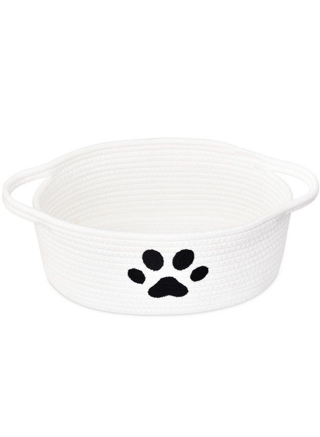 ABenkle Small Woven Basket with Handle, Cute Decorative Dog Paw Baskets for Gifts Empty, Rope Shelf Storage Toy Nursery Baskets for Baby Shower, 12" x 8" x 5" - Image 1