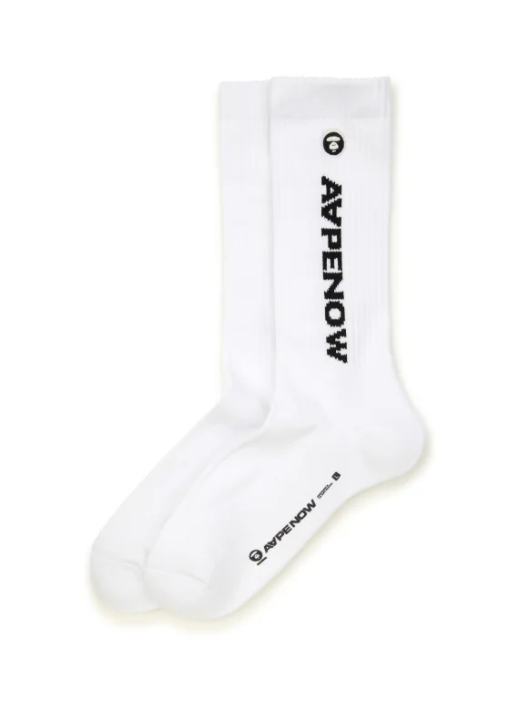AAPE AAPENOW moonface logo crew socks